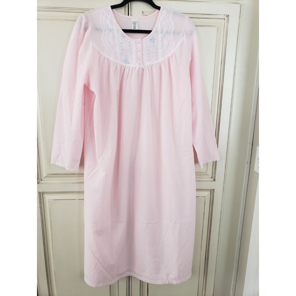 Classic Elements Nightgown Medium Pink Polyester Lace‎